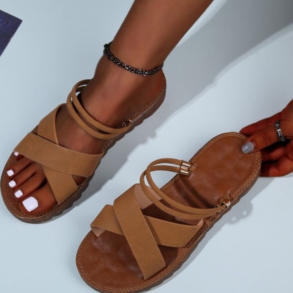 SHEIN Shoes - SHEIN Tan Strappy Women's Sandals